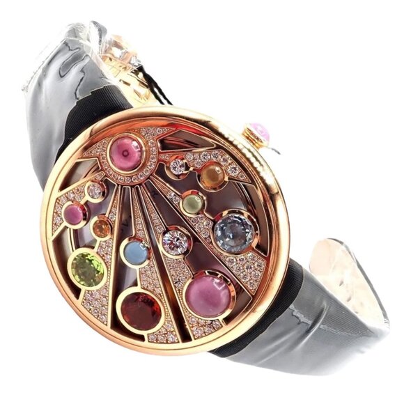 BVLGARI Accessories - Bulgari Mediterranian Eden 18k Rose Gold Diamond Color Stone MOP Watch Box Paper